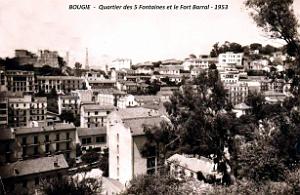 Bougie - Quartier des 5 Fontaine et le Fort Barral - 1953